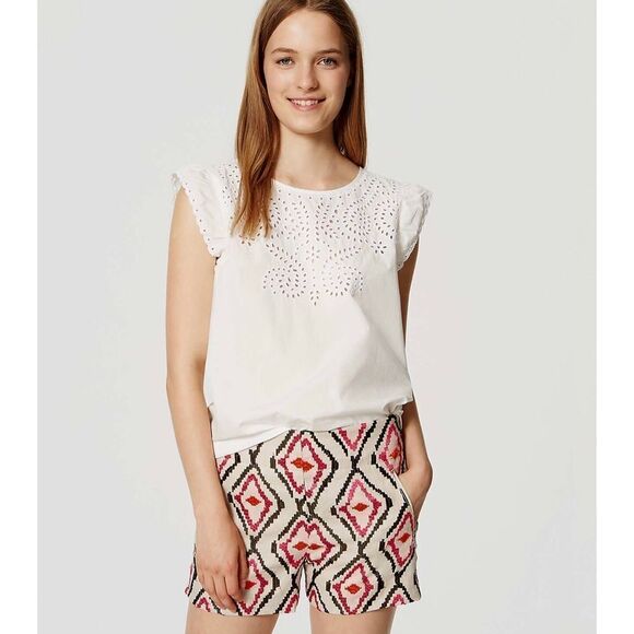 LOFT Ikat Embroidered Riviera Shorts - Picture 1 of 8